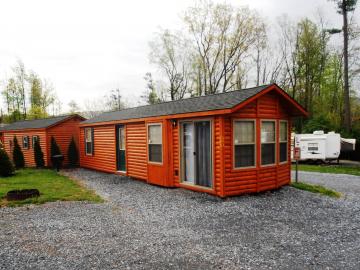 cabin with sliding door