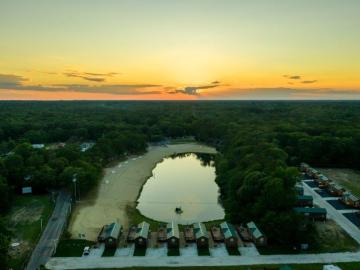 Aerial photos of cabins